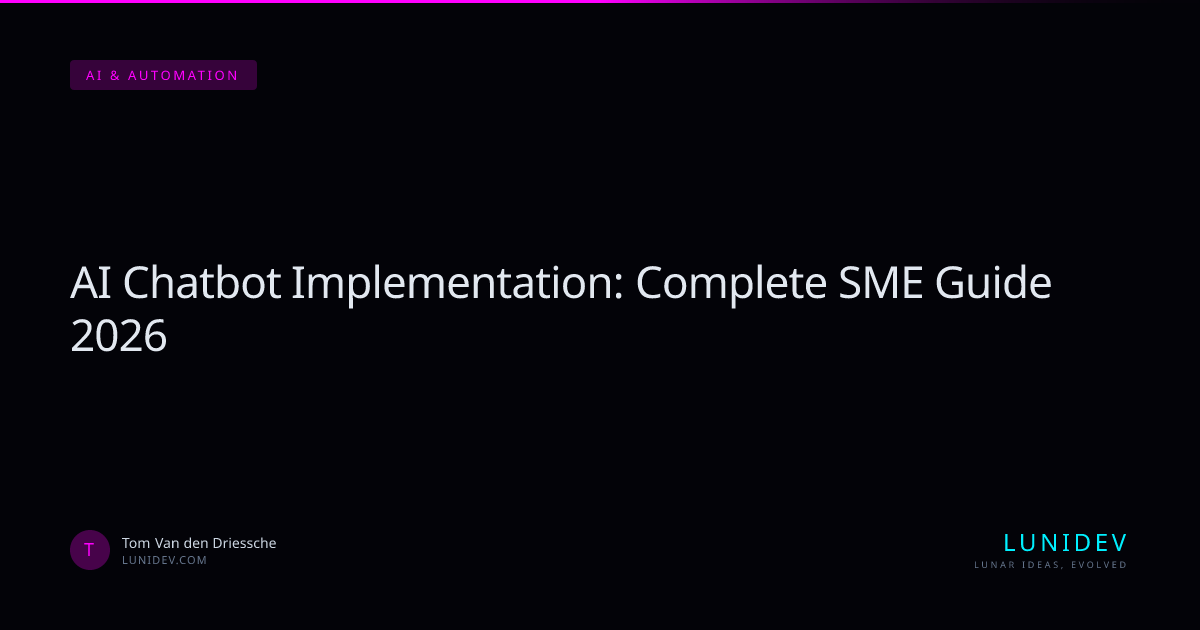 AI Chatbot Implementation Guide for SMEs 2026